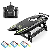 Gettesy Fernbedienung Boot, 2,4 GHZ RC Boot Schnellboot Hochgeschwindigkeits 30KM/H Wasserdicht Rennboot mit Wiederaufladbaren Batterien Wasserspielzeug für Kinder und Erw