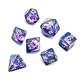 World of Dice - Demon Eyes Edition - 7tlg. polyedrisches Würfelset für Pen & Paper, Rollenspiel-Würfel, D20 bis D4, Würfel Set für DND, DSA, UVM