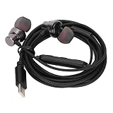 cigemay Kabelgebundener Kopfhörer, In-Ear-Kopfhörer mit Geräuschunterdrückung mit Mikrofon, Geräuschisolierung, für Smartphone-PC-Handys, Tablets(Typ-C schwarz 1,2m)