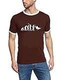 Coole-Fun-T-Shirts T-Shirt SNOWBOARD Evolution-RINGER, braun, XXL, 10718_Braun-Ringer_GR.XXL