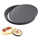 Tarteform Abnehmbare Basis Quicheform Tarteform mit Hebeboden, Antihaftbeschichtung Tarte Form, Geeignet für Geschirrspüler (28cm)