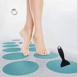 cocofy Große Anti-Rutsch Sticker für Badewanne und Dusche Ø 15 cm XXL Pads, blau, rund, Anti Rutsch Aufkleber als rutschfeste Antirutschmatte in der Dusche auch für Kinder, 10-Pack