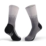 BING FENG Sport Socken Männer Outdoor Sportliche Fitness Radfahren Running Basketball Kompressionssocken Junge Bunte Dicke Boden Crew Socken (Farbe : Gray Dark Gray)