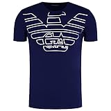 Emporio Armani Herren T-Shirt 11035 9A595, Kurzarm, Rundhalsausschnitt, dunkelblau, XL