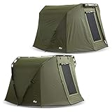 Lucx® Caracal Bivvy + Winterskin 1 bis 2 Mann Angelzelt + Überwurf 2 Personen Karpfenzelt + Overwrap Angler Zelt Carp Dome + Skin 10.000mm W