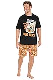 the flintstones Schlafanzug Herren Kurz, Pyjama Herren, Fred Feuerstein Geschenke für Männer (M, Mehrfarbig)