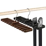 ZoomSky 2er Gürtelhalter Scarfs Belt Rack Organizer Kunststoff Krawattenhalter platzsparende Kleiderschrank Aufbewahrung für 20 Gürtel/Schals/Kraw