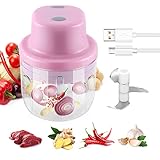 PREUP Multizerkleinerer,häcksler mit 3 scharfen Klingen,USB wiederaufladbare Küchenmaschine, Küchenzubehör, Küchenmaschine Mixer geeignet für Fleisch, Gemüse, Knoblauch, Ingwer und Babynahrung