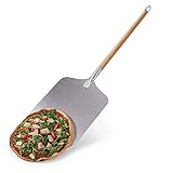 Blumtal Pizzaschieber mit großer Fläche - 30,5cm x 30,5cm, Pizzaschaufel Aluminium, Griff aus Holz 85