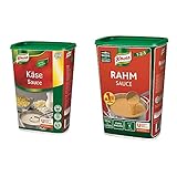 Knorr Käse Sauce (cremige Konsistenz, abgerundeter Käsegeschmack) 1er Pack (1 x 1kg) & Rahmsauce (cremig, auch als Saucenbinder) 1er Pack (1 x 1 kg)