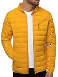 OZONEE Herren Übergangsjacke Jacke Übergang Jacken Herbst Bomberjacke Stehkragen Kapuze Steppjacke Kapuzenjacke Leichte Outdoor Puffer Jacket Gepolstert JS/M13006/3 Camel 2XL