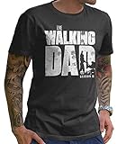 Stylotex Lustiges Herren Männer T-Shirt Basic | The Walking Dad | Geschenk für werdende Papas, Größe:M, Farbe:Darkgrey (4101)
