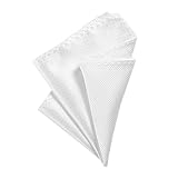 DonDon Herren Einstecktuch 21 x 21 cm formstabil und verstellbar für feierliche Anlässe weiß
