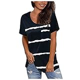 Damen große Größen Übergrößen Plus Size Shirt, Biesen, A-Linie, V-Ausschnitt WX 17- Black XX-Larg