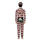 Huihong Jungen Mädchen Kinder Passende Familie Weihnachten Xmas Strampler Overall Pyjamas Outfits mit Faux geknöpfter Klappe (Rot, L)