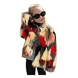 Kleinkind Baby Bunt Farbabstimmung Kunstpelz Tops Warm Jacke Mädchen Männlich Casual Loose Langarm Oberteile Strickjacke Little Kid Bequem Leicht Cardigan Kind Freizeit Bluse Plüsch Bluse Jack