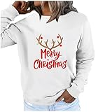 Weihnachten Hemd Damen brauner Pulli Damen Oberteile Sale Sommer Schuhe Frau sexy Damenpullover Langarm top Damen elegant Hemd Sommer Damen braunes t Shirt Damen 77 onlineshop D
