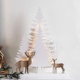 Lights4fun 15er LED Weihnachtsbaum Silhouette Batteriebetrieb T