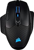 Corsair Dark Core RGB PRO SE kabellose Gaming-Maus mit kabelloser Qi-Aufladefunktion (18K DPI Sensor, Acht Programmierbare Tasten, Dynamische iCUE RGB-Hintergrundbeleuchtung) schw