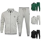 Ncenglings 2PC Herren Zweiteiliger Tops Hosen Herbst und Winter langärmlige Steppnähte Hosenanzug mit Taschenoberteil Sport Freizeit Sportjacke Sporthose Herbsttop Herbsthose Herrenbekleidung-#1