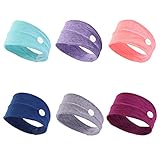 SOIMISS 6Pcs Frauen breites Stirnband mit Knöpfen Atmungsaktives Kopfband Gehörschutzmaske Haarband für Sport (gemischt)