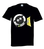 T-Shirt Schafe- Tier- Elektro- LICHT- Schalter- Essen- Gras in Schwarz für Herren- D