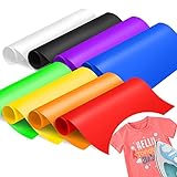 Plotterfolie Textil, 8 Stück Flexfolie Textilfolie Plotter, 8 Farben Bügelfolie Plotter, Heat Transfer Vinyl Plotterfolie, Druckmaschine für DIY, T-Shirts, Stoffe (30cm×21cm)