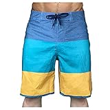 KIMODO Trocknende Badeshort Strandhose Herren Shorts 3D Druck Kurze Hose Badehose Freizeithose Jogginghose Sporthose Trainingshose Sweatpants Plus Größe Strandshorts (D-Himmelblau, L)