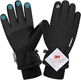 wasserdichte Winterhandschuhe, 3M Thinsulate Warme Touchscreen Handschuhe für Herren und Damen, Fahrradhandschuhe für Reiten Laufen Skifahren Wandern R