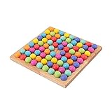 Yujue Holz Clip Beads Brettspiel,pädagogische Holzspielzeug Für Kleinkinder,Punkte Shuttle Perlen Brettspiele Spielzeug Für Kinder,mit Regenbogenperlen,Aufbewahrungsschale,Puzzle Brettsp