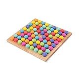 Yujue Holz Clip Beads Brettspiel,pädagogische Holzspielzeug Für Kleinkinder,Punkte Shuttle Perlen Brettspiele Spielzeug Für Kinder,mit Regenbogenperlen,Aufbewahrungsschale,Puzzle Brettsp