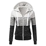 Strickjacke Damen braun, Hoodie Damen Rollkragenpullover Langarm Gestreifter Hoodie Damen Hoodie Reißverschluss Einfarbig Hoodie Pullover Mit Taschen Sweatshirt Mit Kordelzug Hoodie Locker Herb