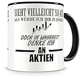 Samunshi® Ich denke an Aktien Tasse Kaffeetasse Teetasse Kaffeepott Kaffeebecher B
