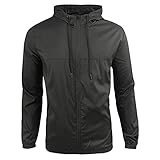 Herren-Shirt, Jacke, Hoodie, leichte Windjacke, Winterjacke, wasserabweisend, Reißverschluss, Sweatshirts, Fitness, Training, Laufen, schwarz 1, L
