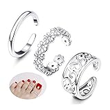 Milacolato 3 Stücke Zehenringe Frauen Mädchen Einstellbare Offene Zehen Ring Geschenke Schmuck-S