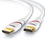 CSL- 2m - Ultra HD 4k HDMI Kabel 2.0b - High Speed with Ethernet - Kabel 3 Fach geschirmt Stecker- und Kontaktschirmung - 4K Ultra HD 2160p 60Hz 18 Gbit s Full HD 1080p - 3D ARC CEC - weiß