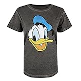 Disney Damen Donald Duck Face T-Shirt, anthrazit, 40