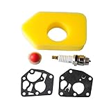 Poweka Neuer Satz Air Filter Luftfilter-Zündkerzen-Dichtungs-Zündkerze für Briggs & Stratton Vergaser Membrane 795083 698369 694394