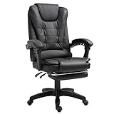 Trisens Schreibtischstuhl Design Bürostuhl Racing Chair Chefsessel Gamingstuhl Fußstütze, Farbe:Schw