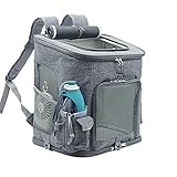 OMEM Rucksack für Haustier Outdoor Hunde rucksäcke für Haustier verstellbare Rucksack für Kleine Hunde und Katzen (Grau)