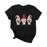 Kurzärmliges Rundhals-T-Shirt-Oberteil mit Herzdruck für Damen zum Valentinstag 3546s Corduroy Oversized Shirt Hemd Damen Seamless variotube nierenwärmer - top Rock Tube top Wetlook Crop top