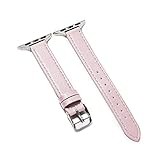 XIALEY Schlankes Armband, Kompatibel Mit Apple Watch Series 7 6 5 4 3 2 1, Dünnes Leder-Ersatzband Für Damen Herren Armbanduhrenarmband Kompatibel Mit Iwatch,I,38mm/40mm/41