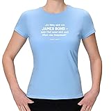 T-Shirt James Bond - Jana aus Kassel James Bond Geheimagent 007 15 Farben XS-3XL Chef Arbeit lustige Sprueche Witz Fun Satire Rede, Farbe:hellblau/Sky Blue - Logo Weiss, Größe:3XL