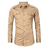 MENSU Herren Klassisch Langarm Revers Button Down Sweatshirt Jacke Hemden Männer Lässige Mode Leichte Einfarbige Strickjacke Baumwolle Polyester Bequeme Büroarbeitskleidung T-Shirt Pullover Top