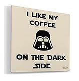 Photonability Kunstdruck auf Leinwand, Star Wars I Like My Coffee On The Dark Side für Kaffeeliebhaber, gerahmt, 20,3 x 20,3