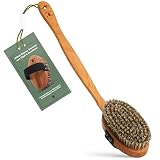 Nachhaltige Body Brush: Badebürste aus Holz und Naturborsten. Typ: MITTEL (Sisal&Rosshaar). Körperbürste, Rückenbürsten mit langem Stiel, Nassbürste & Trockenbürste. 100% deutsche Produk