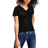 Tommy Hilfiger Damen TJW Skinny Stretch V Neck T-Shirt, Schwarz, L
