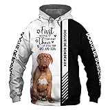 POAYAOLIAN Hoodies Jacken T-Shirt Strickjacke Thin 3D Dogue Bordeaux Druck Pullover Männer Frauen Polyester Casual Sweatshirt / A2 / S