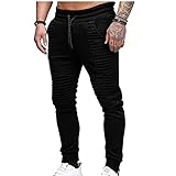 Herren Jogginghose Sporthose Fitness Slim Fit Hose Freizeithose mit Kordelzug Joggers Streetwear Herren Hosen Sporthose Casual Elastische Taille Hose Jogginghose mit T