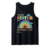 Little Sister Of The Birthday Girl Rainbow Matching Family Tank Top